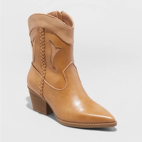 Women's Shana Cowboy Boots - Universal Thread nwt cognac - Picture 1 of 6